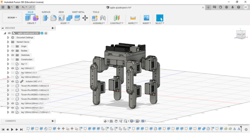 интерфейс программы Autodesk Fusion 360